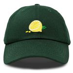 DALIX Lemon Hat Baseball Cap in Dark Green