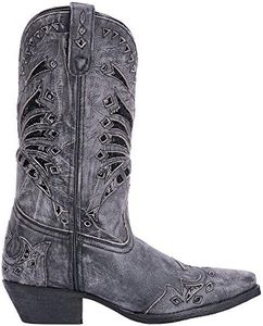 Laredo Womens Black Stevie Leather Cowboy Boots 11in Sequin 8 M