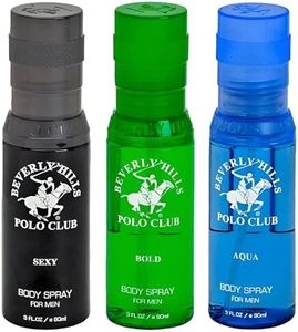 Beverly Hills Polo Club Men's Body Spray Collection Gift Set Featuring Luxury Designer Cologne Scents for Long Lasting Freshness BHPC 3 oz 3 Count (Green)