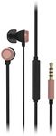 KitSound Hudson Wired Headphones with Call-Handling, Track Controls and Anti-Tangle Cable - Rose Gold