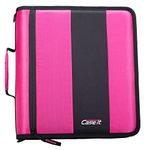 Case-It The Classic Zipper Binder - 2 Inch O-Rings - Multiple Pockets - 800 Sheet Capacity - Comes with Shoulder Strap - Magenta D-251