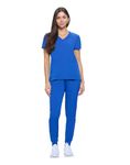 Natural Uniforms Womens Essential Cool Stretch Jogger Scrub Set (True Royal Blue, Small)