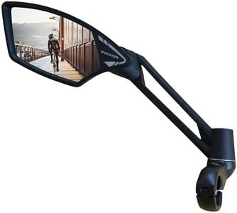 MEACHOW NEW Handlebar Bike Mirror, Scratch Resistant Glass Lens, Ultra-HD, E-bike Mirror, Bicycle Mirror, Rotatable Safe Rearview Mirror, (Blue Left Side) ME-011LB