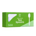 [500 Pack] Extra Heavyweight Disposable White Teaspoons,