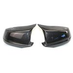 KJGHJ Rearview Mirror Cap Pair Black/Carbon Fiber Look Caps Car Door Wing Cover Replacement Fit For Bmw F10 5-Series 2011-2013 Pre-Lci (Color : Carbon Look)