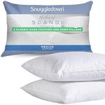 Snuggledown Duck Feather & Down Pillows 2 Pack - 85:15 Ethically Sourced Fill for Back & Side Sleepers | Medium Support, Soft Cotton Cover, Non-Allergenic & UK-Made (48 × 74cm)