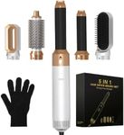 GALENPOO AU Plug 5 in 1 Hair Styling Brush, Hot Air Brush with Interchangeable Brush Head,High Speed Negative Ionic,Ceramic Coating,Left&Right Rotating Curling,Straightening&Styling,Straightener,Volumizer for All Hair Types