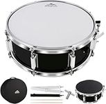 EASTROCK Snare Drum 145.5inch for Students,Beginners with Gig Bag, Sticks, Drum Keys&Practice Pad Kit, Black