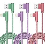 iPhone Charger,6FT Lightning Cable [Apple MFi Certified] 3 Pack iPhone Fast Charging Cable 90 Degree Nylon Braided Cord Compatible with iPhone 14/13/12/11 Pro Max/XS MAX/XR/XS/X/8/7