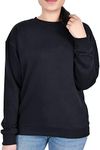 Sleepdown Women's Long Sleeve Sweatshirts Loose Casual Pullover Tunic Tops, XX-Large - Black