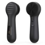 Silicone Face Scrubber, NågraCoola CLIE 2.0 Facial Cleansing Brush, Rechargeable, Waterproof Face Scrub Brush for Cleansing, Exfoliating, Massaging, Electric Facial Exfoliator for Women & Men - Black