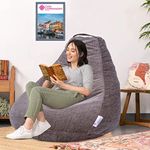 Casa Copenhagen ,Designed in Denmark,Anti-Bacterial Premium Fabric Bean Bag Chair Filled with Beans, Jumbo -5XL - Beige