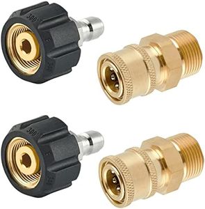 Raincovo Pressure Washer Quick Connect Fittings, M22 14mm to 1/4 Inch Quick Connect Pressure Washer Adapter Set, 4 Pieces