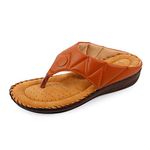 Denill Women's Tan Synthetic Slipper - 7 UK