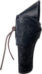 Hulara Full Grain Buff Leather Cross Draw Holster Gun Holder 22 .38/357 .44/45 Cal Revolver Gun Western Holster Fit 4" to 8" Revolver Holster