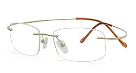 Eyekepper Titanium Rimless Reading Glasses Readers Men Women Gold +2.0