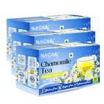 NutroVally Chamomile Tea, 75 Tea Bags (25 TeaBags*3) | Pure Chamomile Flowers | Chamomile Tea for Better Sleep | Chamomile Tea For Relax | Herbal Tea Bags