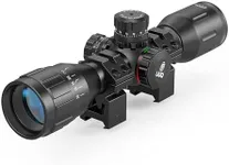 UUQ 4X32AO Compact Rifle Scope with Red/Green Illumination,Front Parallax Adjustment, Mil-dot Reticle,Waterproof and Fog-Proof,Fits 20mm Free Mounts