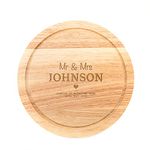 Personalised Wedding Anniversary Gift - Engraved Cheese or Chopping Board - Round WOOD and SLATE Available - Valentines gifts