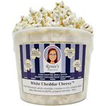 Renée’s White Cheddar Cheesy™ Gourmet Popcorn – real Wisconsin white Cheddar cheese is smooth and creamy on fresh popped corn making an indulgent, crispy, cheesy, delightful snack or gift - 1.1 gallon plastic bucket tin, 14 oz bulk party size.