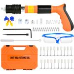 Concrete Nail Gun Kits with 200pcs Nails, 5 Speed Adjustable Portable Cordless Nail Gun for Red Brick Walls,Concrete Walls, Pipe Clamp Fixing Water Pipe, Household Nail Gun Tools.