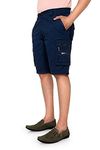 AERO CRAFT Men's Blue 8 Pocket Ultra Lightweight Cotton Cargo Shorts