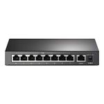 TP-Link 9 Port Fast Ethernet 10/100Mbps PoE Switch (TL-SF1009P) - 8 PoE+ Ports @65W, Sturdy Metal w/Shielded Ports, Limited Lifetime Protection, Extend Mode, Priority Mode, Isolation Mode