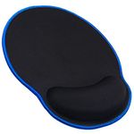 Meffort Inc Mouse Pad with Wrist Rest Support & Non-Slip Base, Durable Ergonomic Gaming Mousepad - Black with Blue Edges