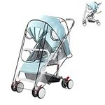 Universal Rain Cover for Pushchair, Large Rain Cover for Pushchair Pram with Zip Water Resistant and Durable Transparent Baby Travel Weather Shield Fit Most Strollers