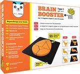 Play Panda Brain Booster Set 3 (Senior) - 56 Puzzles Designed to Boost Intelligence - with Magnetic Shapes, Magnetic Board, Puzzle Book and Solution Book - for 6-99 Years Boys and Girls,Pack of 1