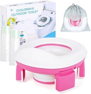 Smarban Folding Portable Potty Training Chair. with Storage Bag 40 Potty Bags Non-Slip Reusable Potty Seat for Outdoor and Indoor Use, Easy to Clean. (Pink)