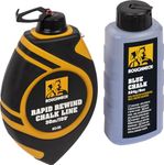 Roughneck® Chalk Line Set 30M (100ft) Rapid Rewind & 225g (8oz) Blue Chalk