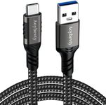 USB A to USB C Cable 6.6ft, 10Gbps Data Transfer and 60W 3A Fast Charging Cable, USB C 3.1/3.2 Cable for Android Auto Samsung S21/S20/S10/Note 20, iPad Pro, Sony XZ, LG Other Type-C Devices