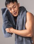 DAMENSCH 100% Cotton Super Soft Bath Towels Ultra Absorbent Odour Free Anti-Bacterial Quick Dry Long Lasting Colours Microfiber Bath Towels-Twilight Grey