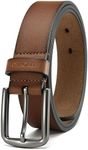 CHAOREN Leather Belts for Men - Mens Belts Leather 1 3/8" for Casual Jeans - Oval Hole Design Easy in Easy out