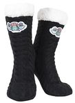 Harry Potter Friends - Women's Slippery Socks - Black Central Perk Woolly Bed Socks - One Size Fits Women's Size 5-8 - Official Friends Merchandise