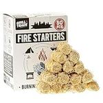 Grill Trade Firestarters 50 pcs | Natural Fire Starters for Fireplace, Wood Stove, Campfires, Fire Pit, BBQ, Chimney, Pizza Oven | All Weather Charcoal Starters for Indoor/Outdoor Use