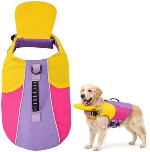 Dog Life Jacket with Chin Float, 2026 Premium Front Float Dog Life Jacket with Chin Support for Pool Boating Pet Supplies, Dog Life Jackets with Head Support for French Bulldog XS to XXL (B, X-Large)