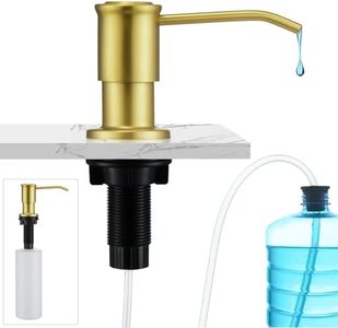 CREA Brushed Gold Kitchen Soap Dispenser Countertop Soap Dispenser for Kitchen Sink, Built in Sink Soap Dispenser for Bathroom ​with 39" Tube Large Capacity 17 OZ Bottle