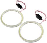 EVGATSAUTO 2Pcs Auto Halo Rings Angel Eye COB Chips Headlight DRL LED For Motorcycle Car Angel Eyes Halo Ring Lamp Light Bulb COB Angel Eyes Headlight(90mm)