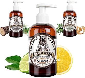 Mr Bear Family - Beard Shampoo - Citrus - Champu barba hombre natural 250ml - más hidratación para una barba abundante y sana – Jabon barba y acondicionador 2 en 1 para el cuidado barba hombre