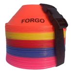 FORGO - PVC Mini Saucer Cones with Carry Strap (Set of 50) Muticolor