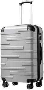 Coolife Luggage Suitcase Carry-on Hardside Travel Luggage TSA Lock Spinner Telescopic Handle