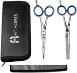 HT Homes Professional Hair Cutting Scissors Set Barber Thinning Scissors & Thinning Shears Kit 6.5 inch Silver Hairdressing Shears Professional Barber Scissors Hair Cutting Shears Set Japanese Stainless Steel for Salon with COMB. (6.5" Set of 3, Silver)