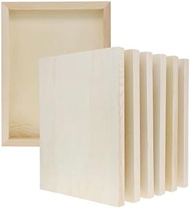 Bright Creations 6 Pack Unfinished 9x12 Wooden Canvas Boards for Painting, Crafts, Blank Deep Cradle (0.87 Inches Thick)