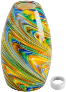 Viinew Glass Pendant Lamp Shade 4.72" Colorful Art Glass Chandeliers Cover 1-Pack Mini Oval Light Shade Replacement Shade Only Light Fixtures for Kitchen Island Dining Room,Foyer,Hallway