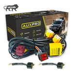 Auxpro Fog Lamp Wiring Harness Kit for Car/Truck with Toggle Switch | Compatible with Low/High Beam or Yellow and White Fog Lights | Durable, Design with 1-Year Warranty Dual Switch