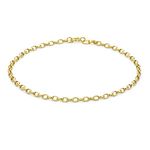 Carissima Gold Women's 9 ct Yellow Gold Hollow 2 mm Diamond Cut Oval Belcher Chain Bracelet of Length 19 cm/7.5 Inch