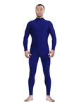 Aniler Men's and Women's Spandex Headless and Without Gloves Socks Zentai Costume Bodysuit Stretchy Cosplay Unitard Body Suit (Medium, Blue)