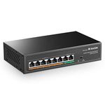 MokerLink 8 Port PoE Switch with 6 PoE+ Port, 2 Uplink, 100Mbps, 78W IEEE802.3AF/at AI Detection, Fanless Metal Plug & Play Network Switch